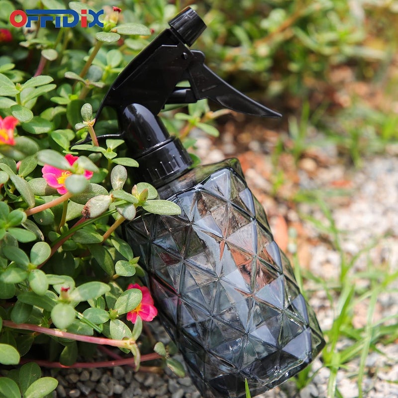 OFFIDIX Glass Spray Bottle,Plant Mister, 0.35L/11.8oz Pressure Watering Can with Adjustable Nozzle Watering Handheld Bottles for Garden Plants Cleaning Solutions(Gray - Image 4